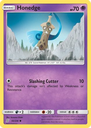 Honedge (93/236) - SM  Unified Minds Reverse Holofoil - Common