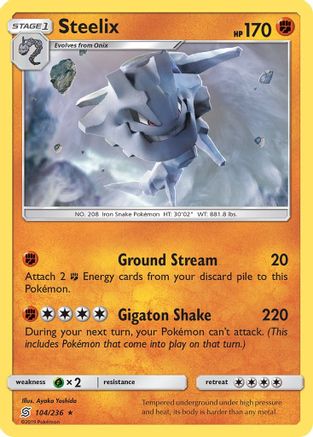 Steelix 104/236 - SM  Unified Minds Reverse Holofoil - Rare