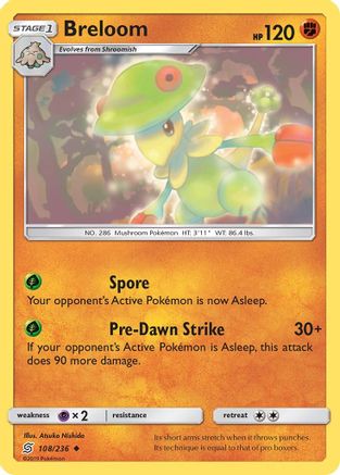 Breloom (108/236) - SM  Unified Minds Reverse Holofoil - Uncommon