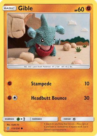 Gible (112/236) - SM  Unified Minds Reverse Holofoil - Common