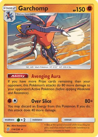 Garchomp (114/236) - SM  Unified Minds Reverse Holofoil - Holo Rare