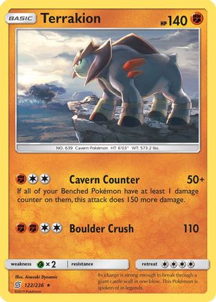 Terrakion - 122/236 - SM  Unified Minds Reverse Holofoil