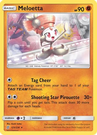 Meloetta (123/236) - SM  Unified Minds Reverse Holofoil - Rare