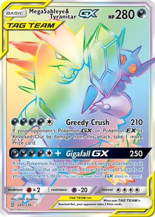 Mega Sableye & Tyranitar-GX 245/236 - Unified Minds Holofoil