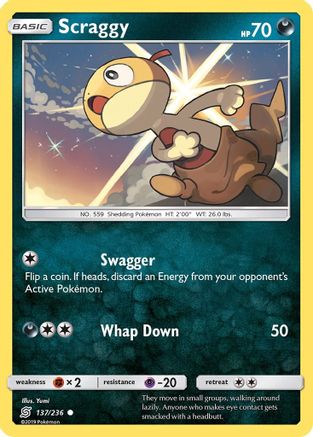 Scraggy 137/236 - Unified Minds Reverse Holofoil