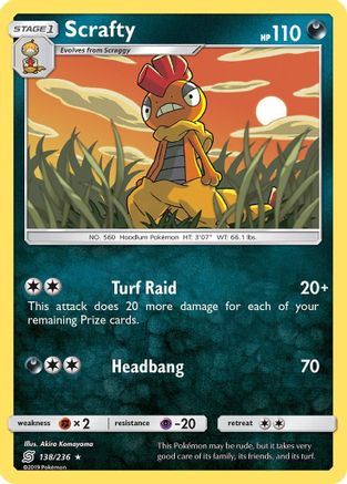 Scrafty 138/236 - Unified Minds Reverse Holofoil