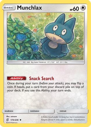 Munchlax (173/236) - SM  Unified Minds Reverse Holofoil - Uncommon