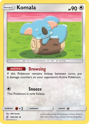 Komala (185/236) - SM  Unified Minds Reverse Holofoil - Uncommon