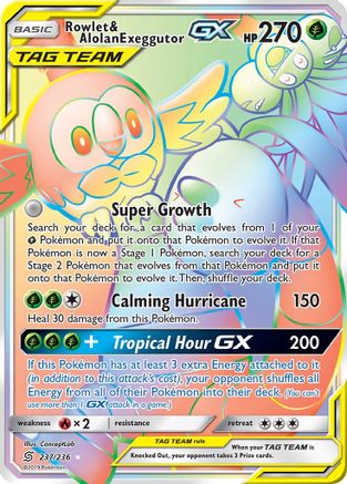 Rowlet & Alolan Exeggutor-GX 237/236 - Unified Minds Holofoil