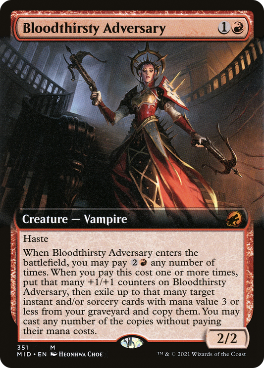 Bloodthirsty Adversary (MID-351) - Innistrad: Midnight Hunt: (Extended Art)