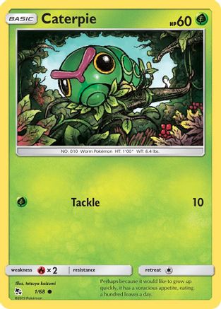 Caterpie (1/68) - Hidden Fates Reverse Holofoil - Common