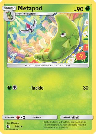 Metapod (2/68) - Hidden Fates Reverse Holofoil - Uncommon