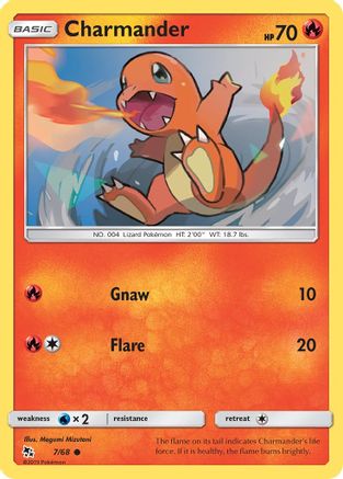 Charmander (7/68) - Hidden Fates Reverse Holofoil - Common
