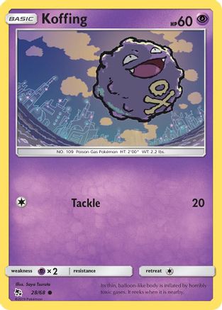 Koffing (28/68) - Hidden Fates Reverse Holofoil - Common