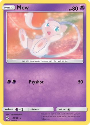 Mew (32/68) - Hidden Fates Reverse Holofoil - Rare