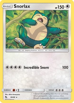 Snorlax 50/68 - Hidden Fates Reverse Holofoil