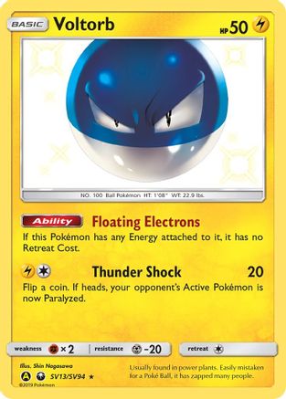 Voltorb (SV13/SV94) - Hidden Fates Shiny Vault Holofoil - Shiny Holo Rare
