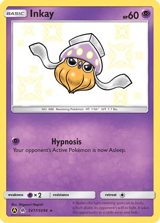 Inkay (SV17/SV94) - Hidden Fates Shiny Vault Holofoil - Shiny Holo Rare
