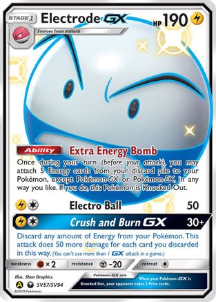 Electrode GX SV57/SV94 - Hidden Fates Shiny Vault Holofoil - Shiny Holo Rare