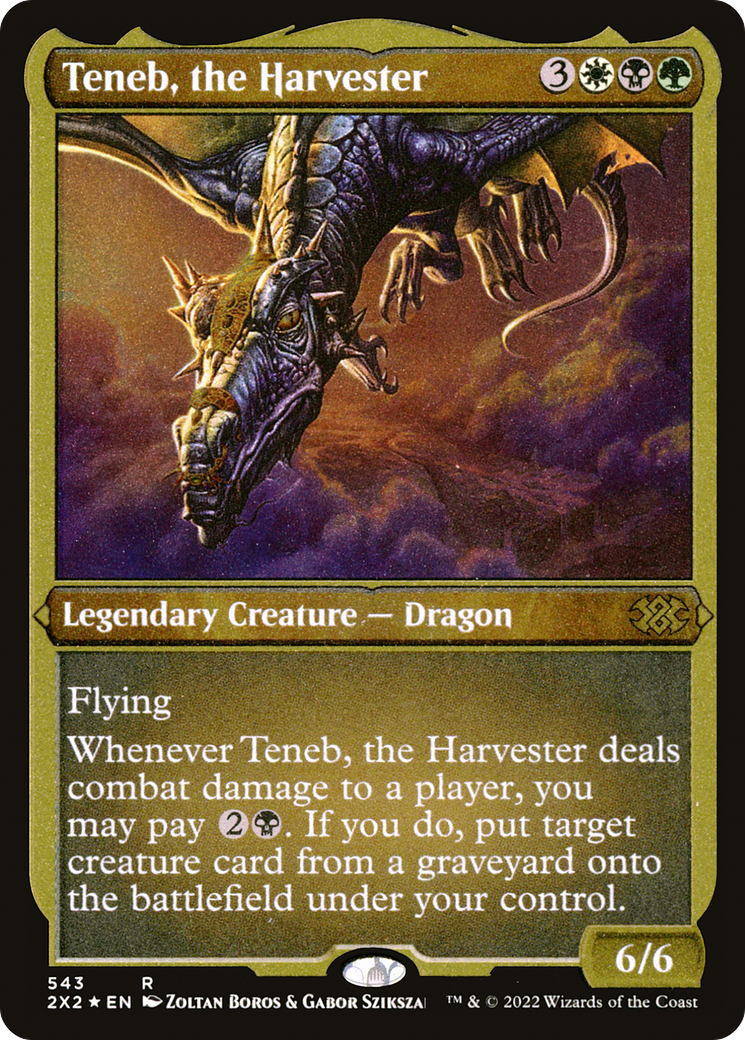 Teneb, the Harvester (2X2-543) - Double Masters 2022 Etched Foil