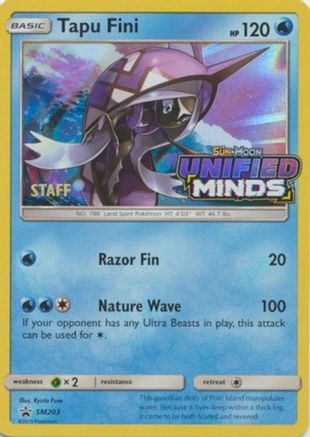 Tapu Fini (Prerelease) [Staff] (SM203) - SM Promos Holofoil - Promo