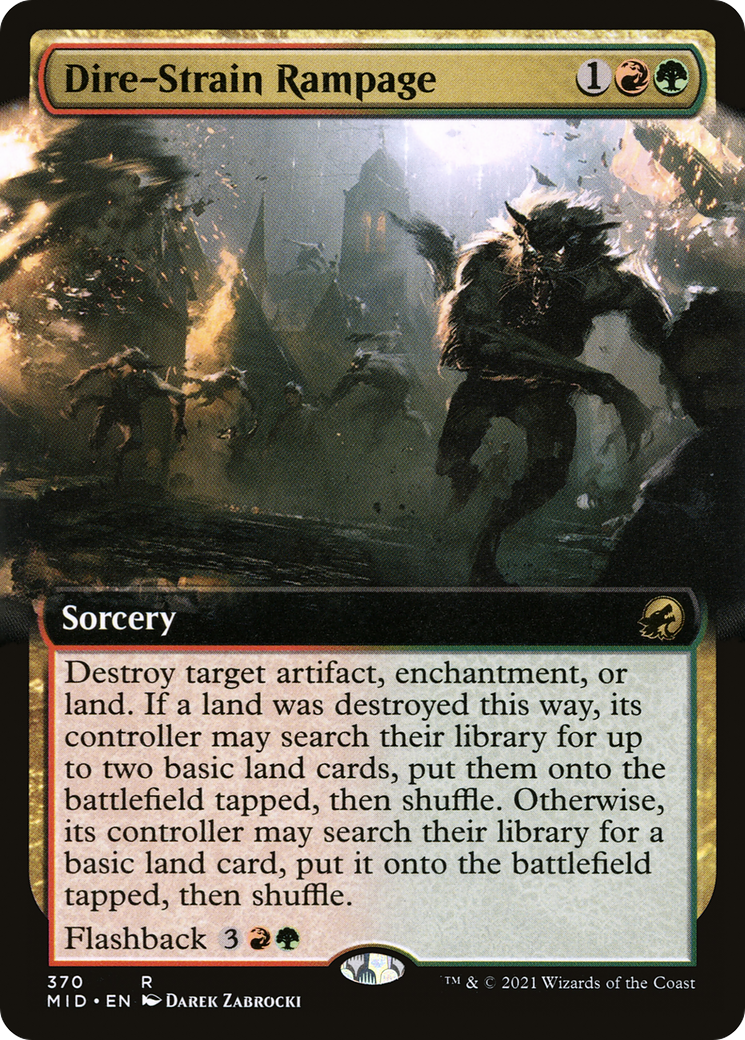 Dire-Strain Rampage (MID-370) - Innistrad: Midnight Hunt: (Extended Art)