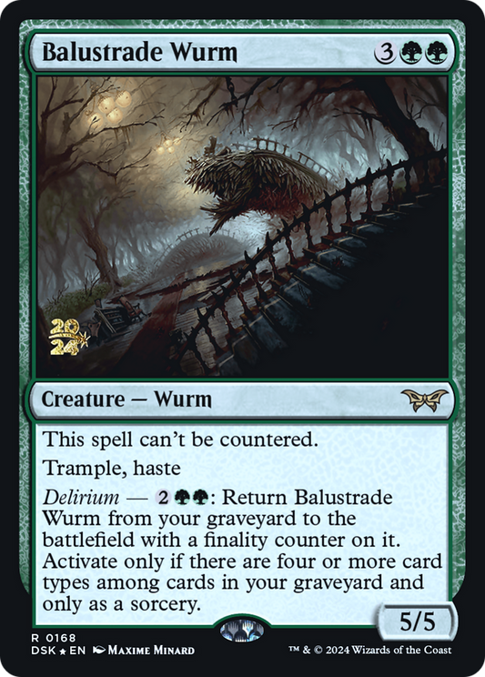 Balustrade Wurm (PRE-168) - Duskmourn: House of Horror Promos (Prerelease) Foil