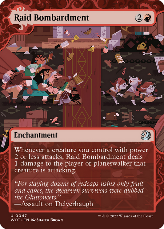 Raid Bombardment (WOT-047) - Wilds of Eldraine: Enchanting Tales: (Showcase) (Borderless) Foil