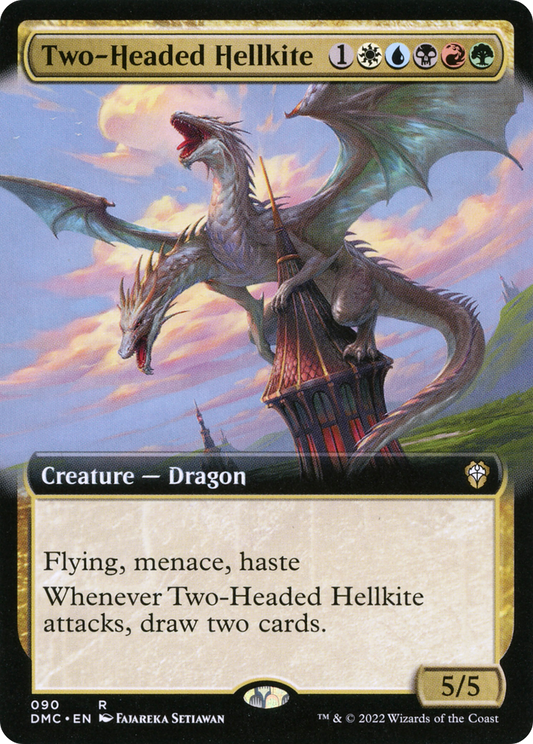 Two-Headed Hellkite (DMC-090) - Dominaria United Commander: (Extended Art)