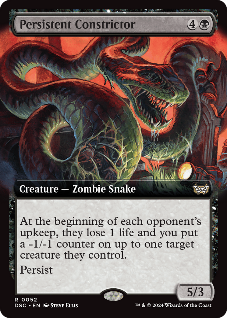 Persistent Constrictor (DSC-052) - Duskmourn: House of Horror Commander: (Extended Art) Foil