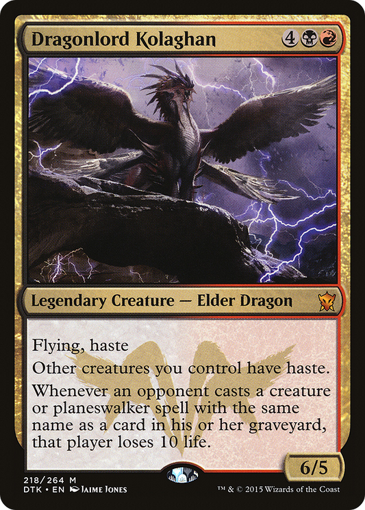 Dragonlord Kolaghan (DTK-218) - Dragons of Tarkir Foil