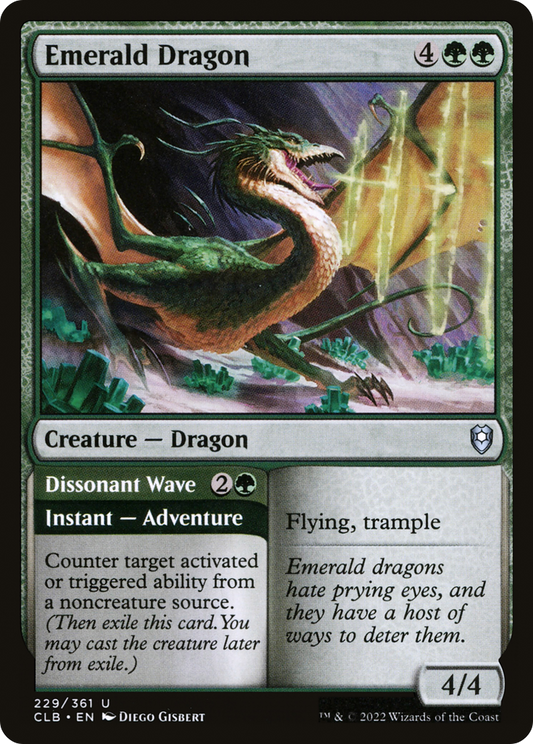 Emerald Dragon // Dissonant Wave (CLB-229) - Commander Legends: Battle for Baldur's Gate