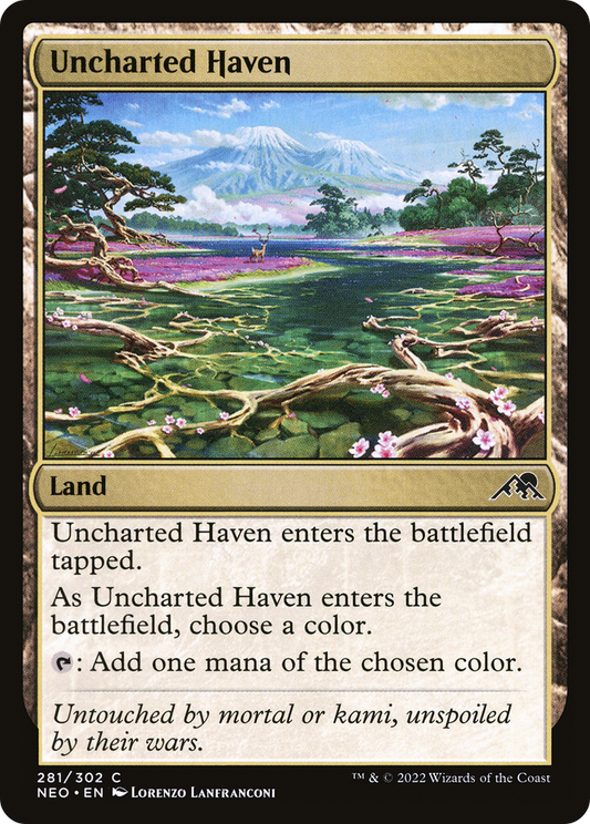 Uncharted Haven (NEO-281) - Kamigawa: Neon Dynasty Foil