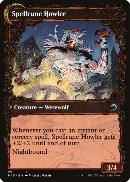 Spellrune Painter // Spellrune Howler (MID-295) - Innistrad: Midnight Hunt: (Showcase, Double Faced Transform) Foil