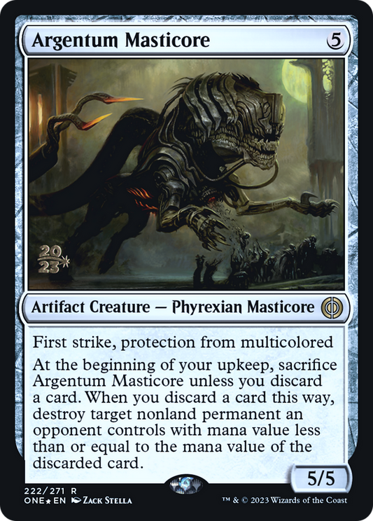Argentum Masticore (PRE-222) - Phyrexia: All Will Be One Promos (Prerelease) Foil