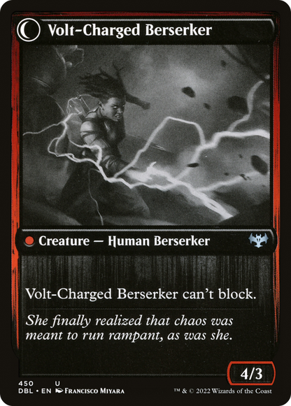 Voltaic Visionary // Volt-Charged Berserker (DBL-450) - Innistrad: Double Feature: (Double Faced Transform) Foil