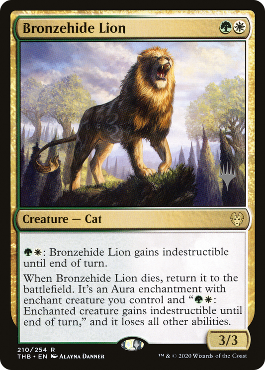 Bronzehide Lion (PTHB-210P) - Theros Beyond Death Promos