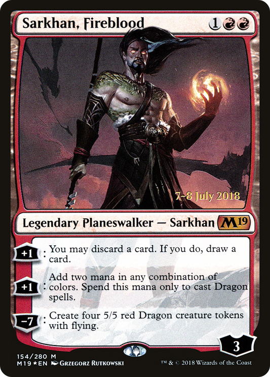 Sarkhan, Fireblood (PM19-154S) - Core Set 2019 Promos Foil