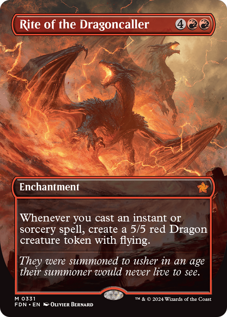 Rite of the Dragoncaller (Borderless) (FDN-331) - Foundations (Borderless) Foil