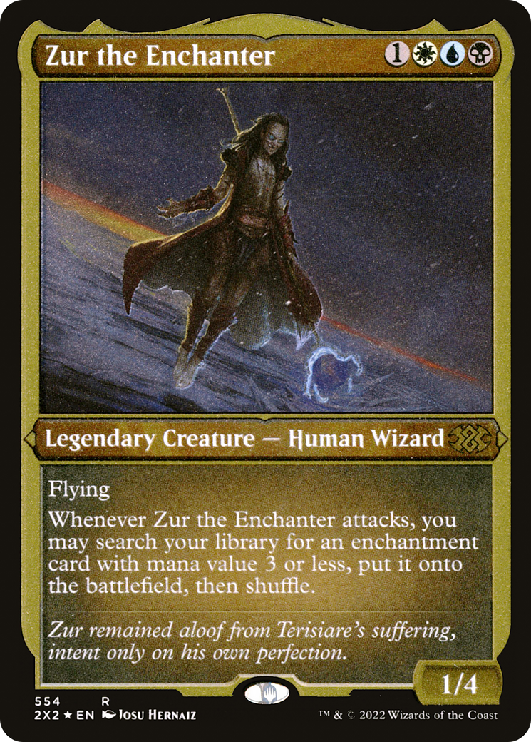 Zur the Enchanter (2X2-554) - Double Masters 2022 Etched Foil