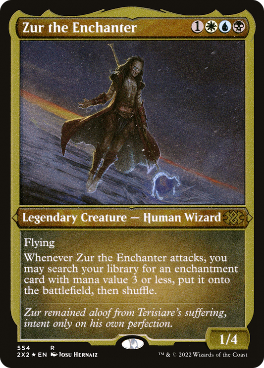 Zur the Enchanter (2X2-554) - Double Masters 2022 Etched Foil