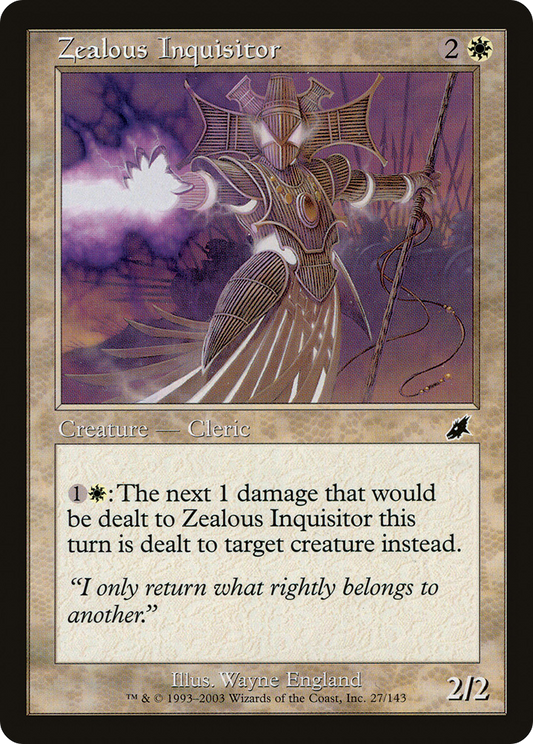 Zealous Inquisitor (SCG-027) - Scourge Foil