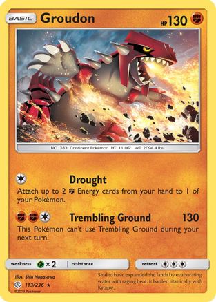 Groudon (113/236) - SM  Cosmic Eclipse  - Rare