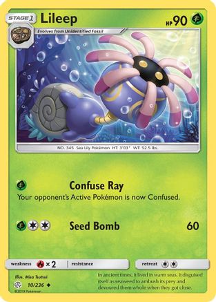 Lileep (10/236) - SM  Cosmic Eclipse Reverse Holofoil - Uncommon