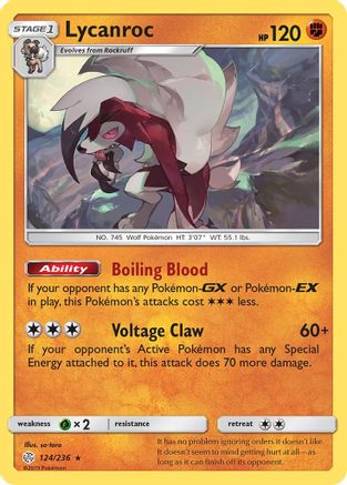 Lycanroc (124/236) - SM  Cosmic Eclipse Holofoil - Holo Rare