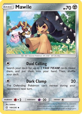 Mawile (140/236) - SM  Cosmic Eclipse Reverse Holofoil - Uncommon
