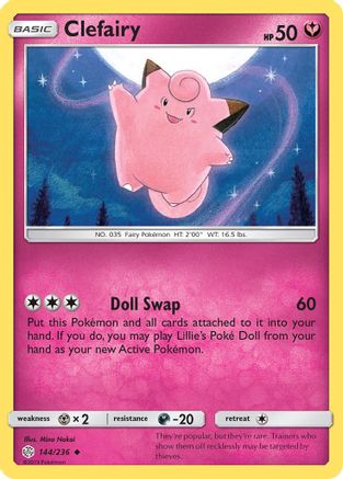 Clefairy (144/236) - SM  Cosmic Eclipse Reverse Holofoil - Uncommon