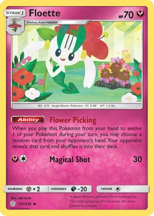 Floette 151/236 - SM  Cosmic Eclipse Reverse Holofoil - Uncommon
