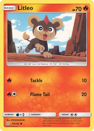 Litleo (36/236) - SM  Cosmic Eclipse Reverse Holofoil - Common