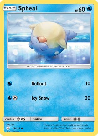 Spheal - 49/236  - SM  Cosmic Eclipse Reverse Holofoil